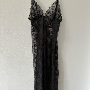NWT VS Elegant Black Lace Nightgown